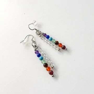 Csakra fülbevaló hegyikristállyal