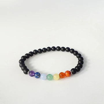 Matt ónix csakra karkötő 6 mm Matt ónix csakra karkötő 6 mm