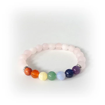 Matt rózsakvarc csakra karkötő Matt rózsakvarc csakra karkötő