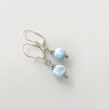 Larimár egyedi ezüst fülbevaló 14370