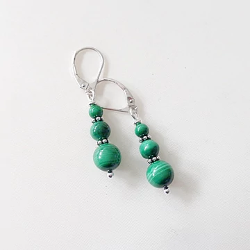 Malachit egyedi ezüst fülbevaló 13860 Malachit egyedi ezüst fülbevaló 13860