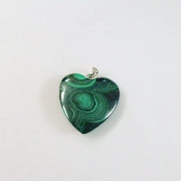 Malachit szív egyedi medál ezüst akasztóval 20200 Malachit szív egyedi medál ezüst akasztóval 20200