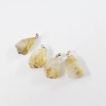 Rutilkvarc egyedi medálok ezüst akasztóval