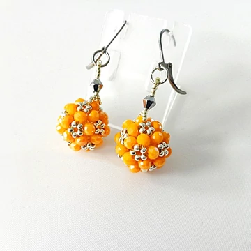 Bogyós fülbevaló rondell narancssárga