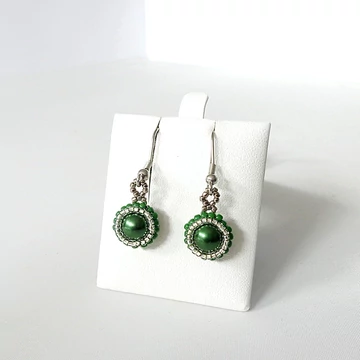 Bogyós fülbevaló zöld 8 mm