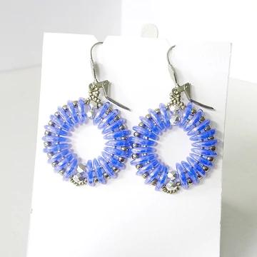 Crescent fülbevaló kékes-ezüst