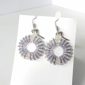 Crescent fülbevaló áttetsző-lila