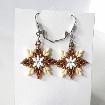 Csillag fülbevaló barna - drapp