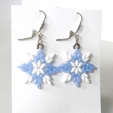 Csillag fülbevaló fehér-világoskék