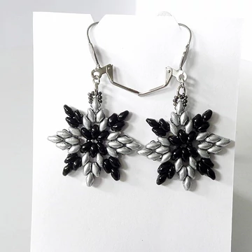 Csillag fülbevaló fekete-ezüst