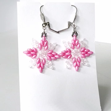 Csillag fülbevaló pink - matt átlátszó