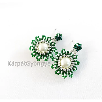 Csipke fülbevaló zöld