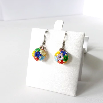 Színes gömb fülbevaló