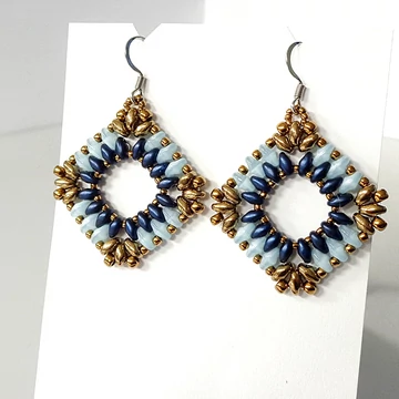 Inez fülbevaló kék - bronz