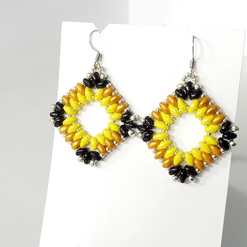 Inez fülbevaló sárga - amber