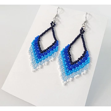 Csipke fülbevaló színátmenetes kék