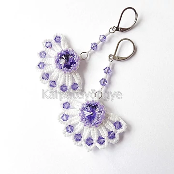 Legyező fülbevaló Lila