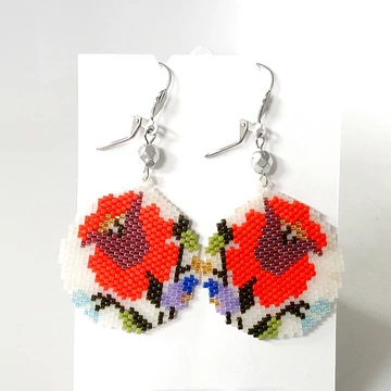 Matyó mintás fülbevaló matt átlátszó