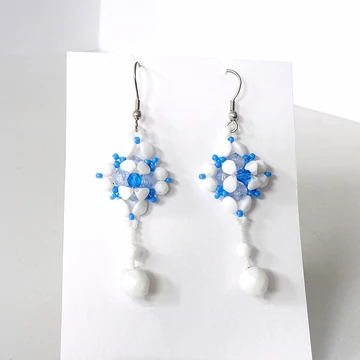 Méma fülbevaló fehér - kék