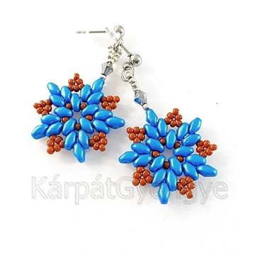 Mona fülbevaló kék - barna