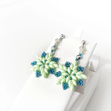 Mona fülbevaló pasztellzöld - teal