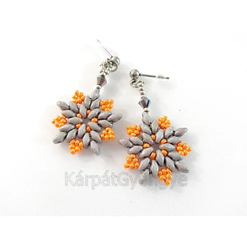 Mona fülbevaló szürke - narancs