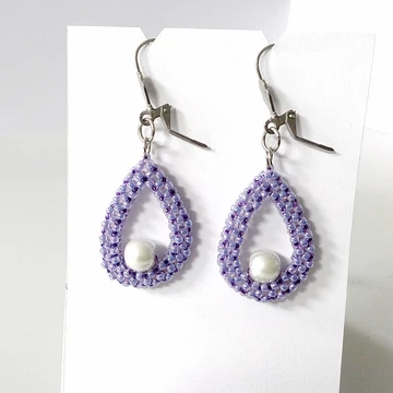 Cseppecske fülbevaló lila