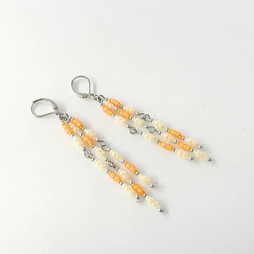 Pálcás fülbevaló sárga-narancs