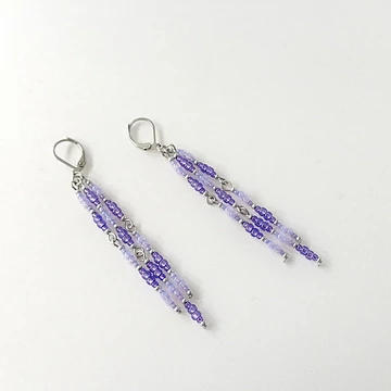 Pálcás fülbevaló lila
