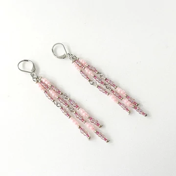 Pálcás fülbevaló rózsaszín