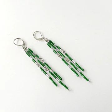 Pálcás fülbevaló zöld