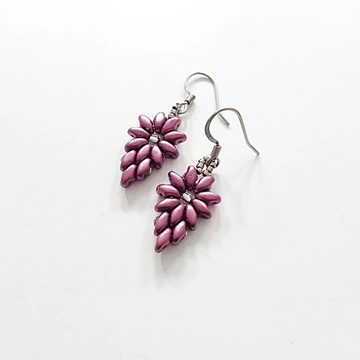 Sd csepp sötét mályva színű fülbevaló