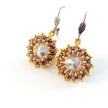 Temi fülbevaló barna - arany