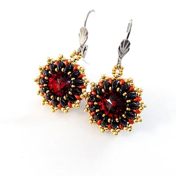 Temi fülbevaló fekete-bordó