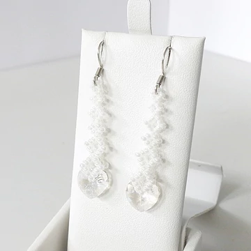 Swarovski szíves fülbevaló fehér