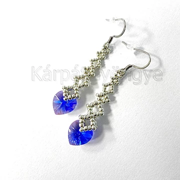 Swarovski szíves fülbevaló királykék