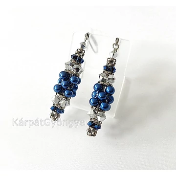 Théba fülbevaló sötétkék-ezüst