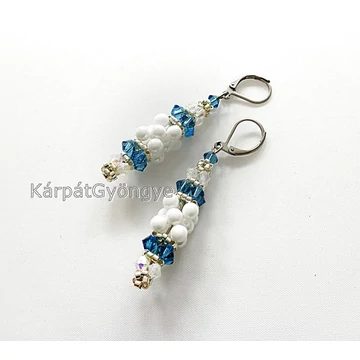 Théba fülbevaló fehér-apatitkék