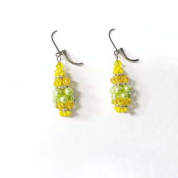 Théba fülbevaló sárga-lime