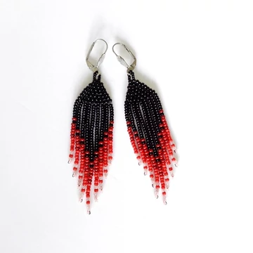 Viki fülbevaló piros - fekete színátmenet