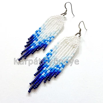 Viki fülbevaló fehér - kék színátmenet