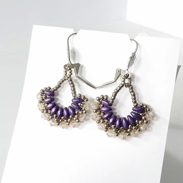 Vintage Fan fülbevaló lila