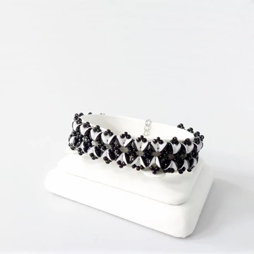 Butterfly bicolor fehér-fekete karkötő