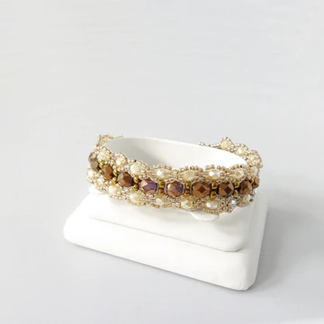 Csiszi krém - bronz karkötő