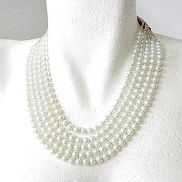 Kaláris - fehér - 5 soros - 6 mm