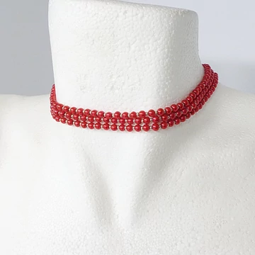 Kaláris - piros tekla- 3 soros - 4 mm