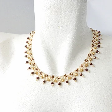 Miranda nyaklánc törtfehér - bronzos