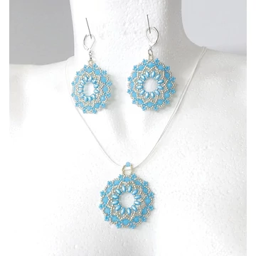 Mandala szett világoskék - ezüst