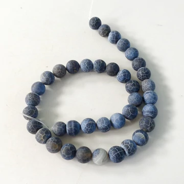 Festett szürke matt achát szál 10 mm