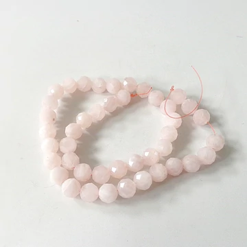 Rózsakvarc fazettált szál 10 mm